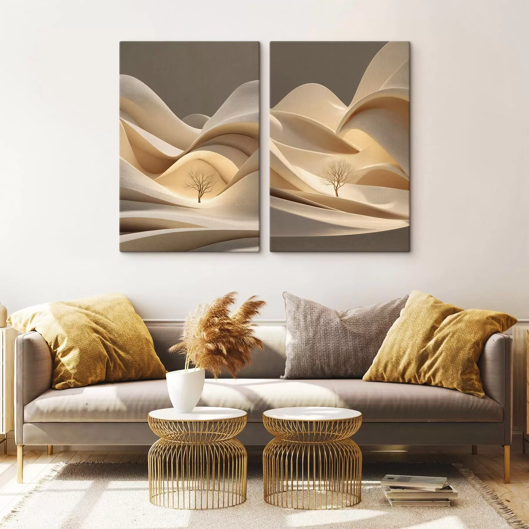  Schilderijen een surrealistisch landschap met een boom m30261