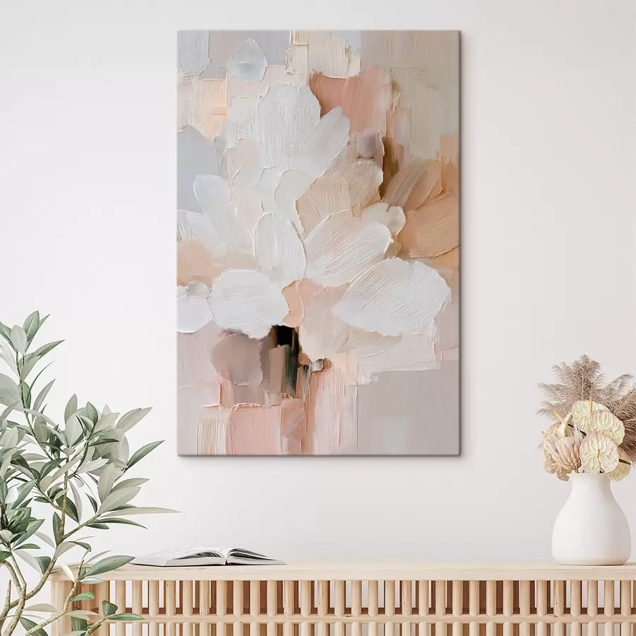  Peintures Illustration florale stylisée avec un effet de coups de pinceau épais s48193