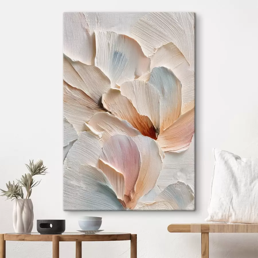  Peintures Composition stylisée avec un effet de coups de pinceau épais sur un fond clair s48200