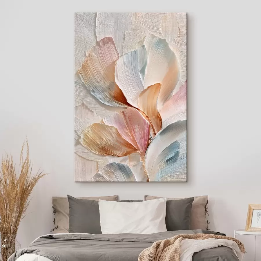  Peintures Composition stylisée avec un effet de coups de pinceau épais sur un fond clair s48203