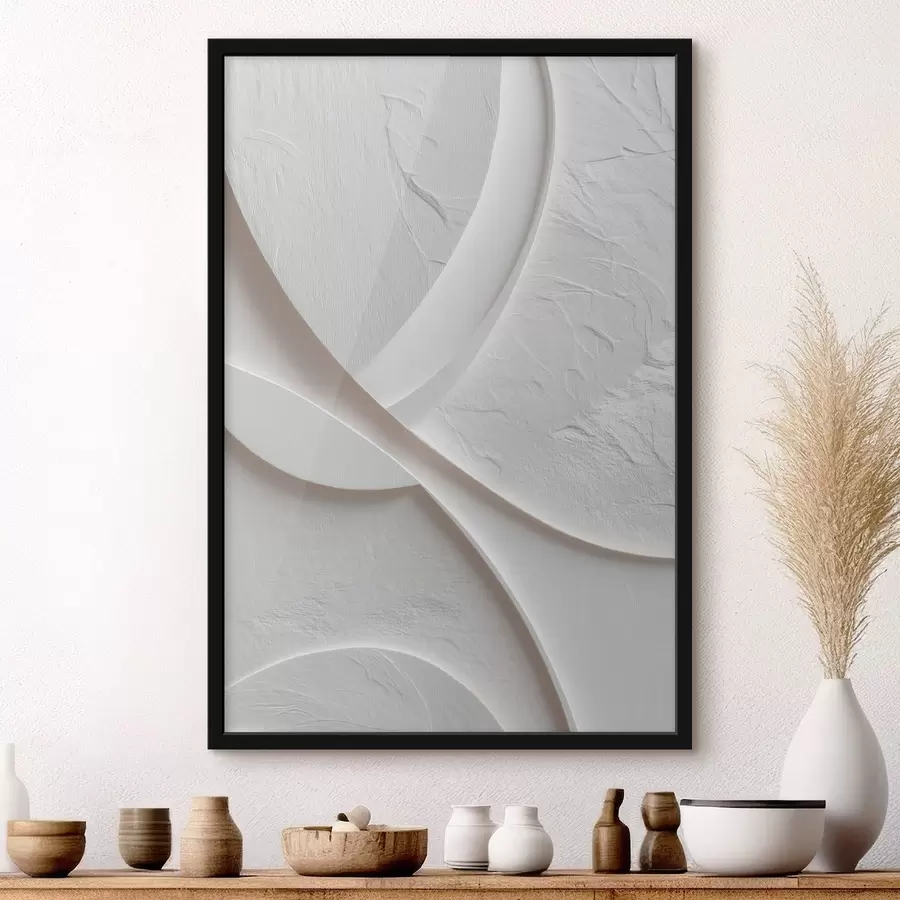 Papier peint photo Panneau décoratif aux lignes fluides et à la texture pierre sur un fond clair f48192