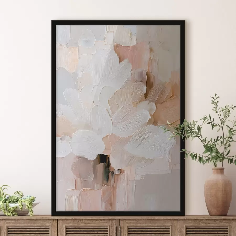 Papier peint photo Illustration florale stylisée avec un effet de coups de pinceau épais f48193