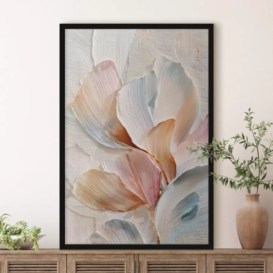 Papier peint photo Composition stylisée avec un effet de coups de pinceau épais sur un fond clair f48203