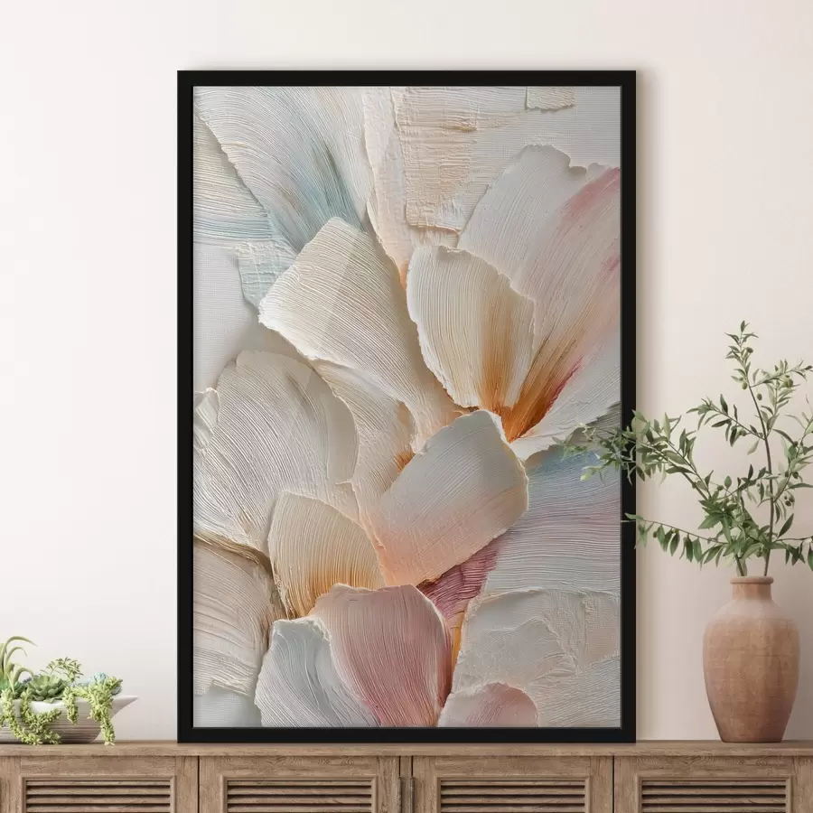 Papier peint photo Composition florale abstraite aux tons clairs, dans un style de peinture à l'huile f48204