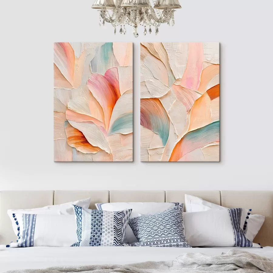  Peintures Pétales décoratifs aux traits volumineux, dans un style d'art contemporain m30139