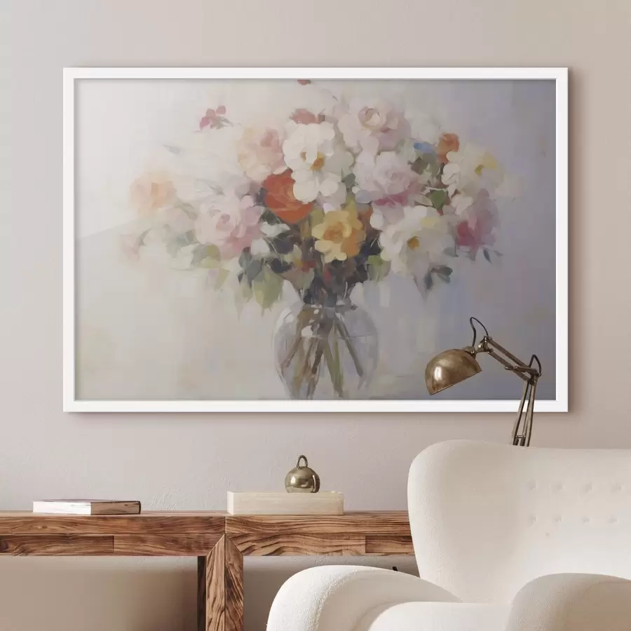 Fotobehang Een boeket bloemen imitatie van schilderij f48587