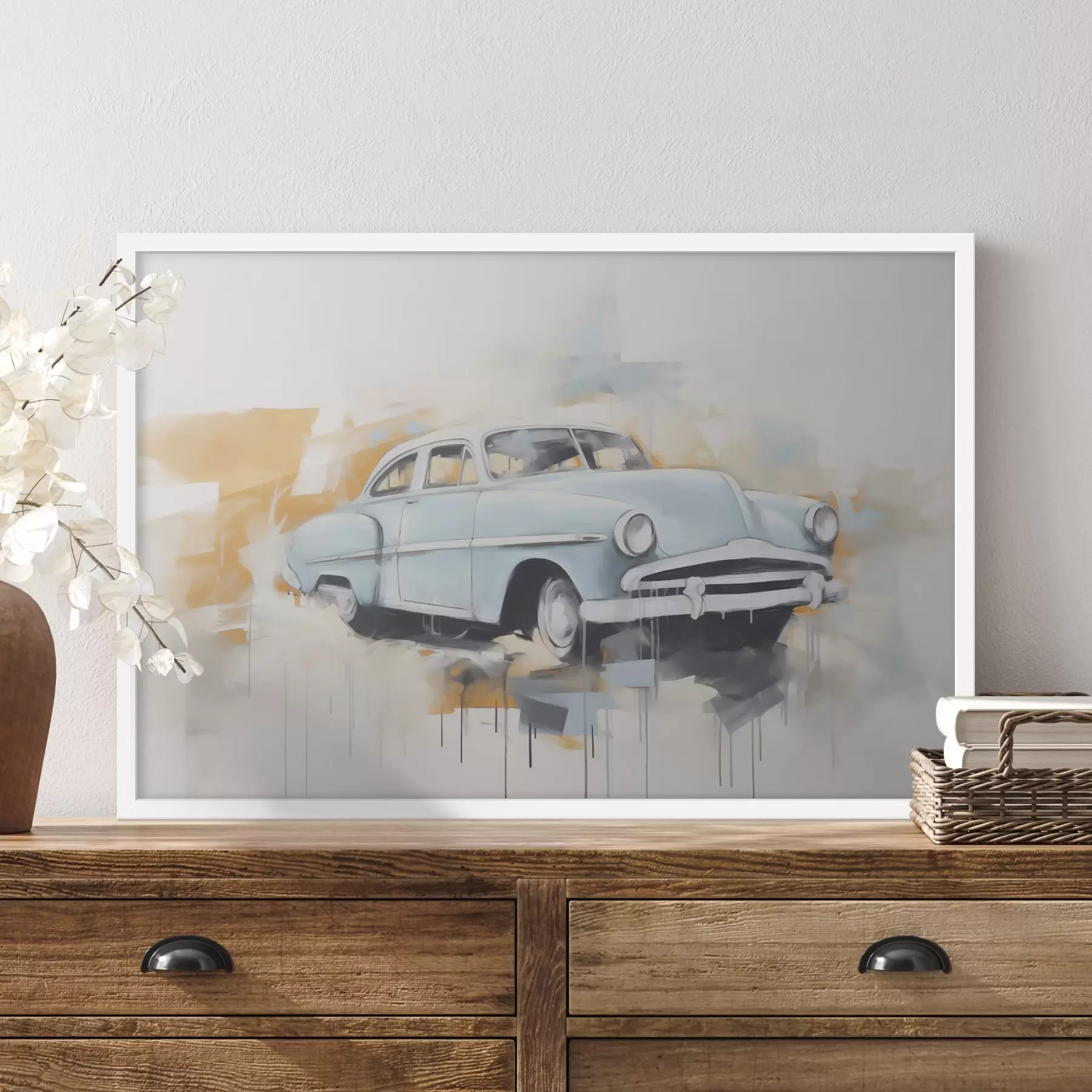 Fotobehang Abstractie met een auto f48595