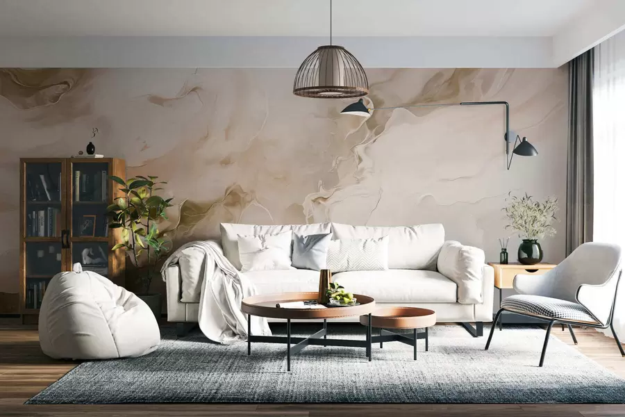 Fotobehang Verfijnde marmeren aders w05441v1