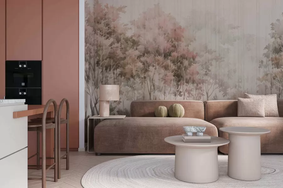 Fotobehang Lommerrijk bos en lijnen w05442v2