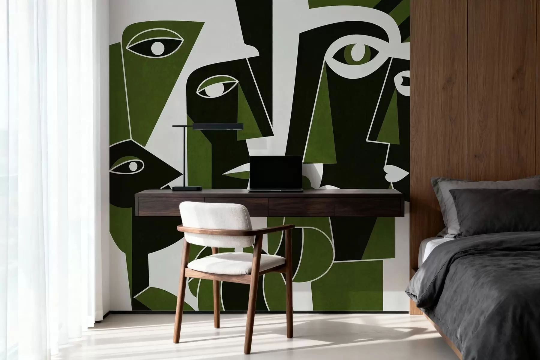 Fotobehang Gezichten in Afrikaanse stijl w05446v3