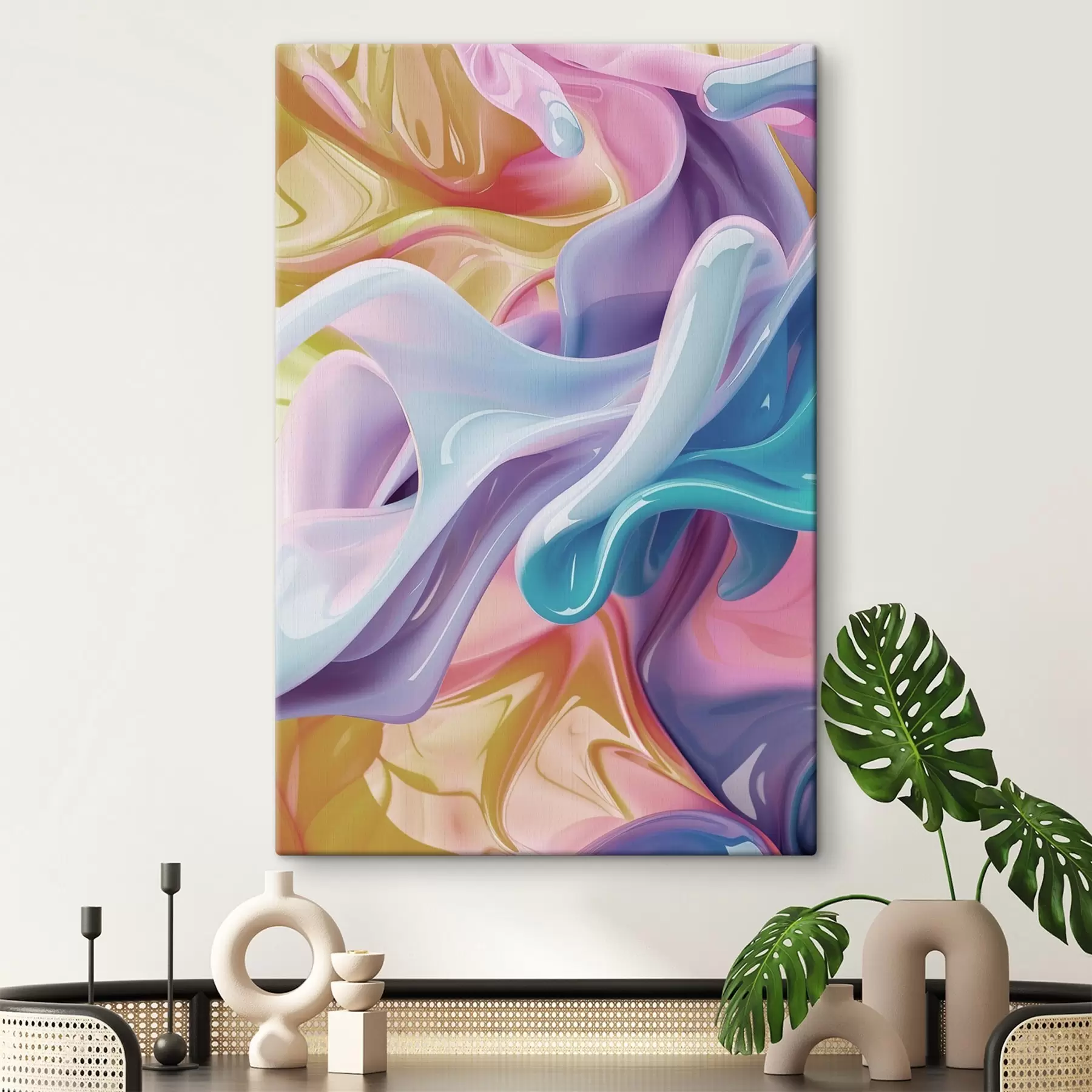  Schilderijen Abstracte kunst, dynamische kleuren s48582