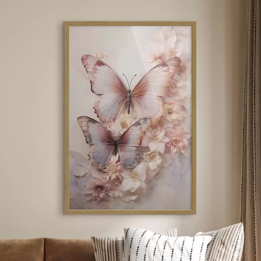 Papier peint photo Fleurs et papillons f48565