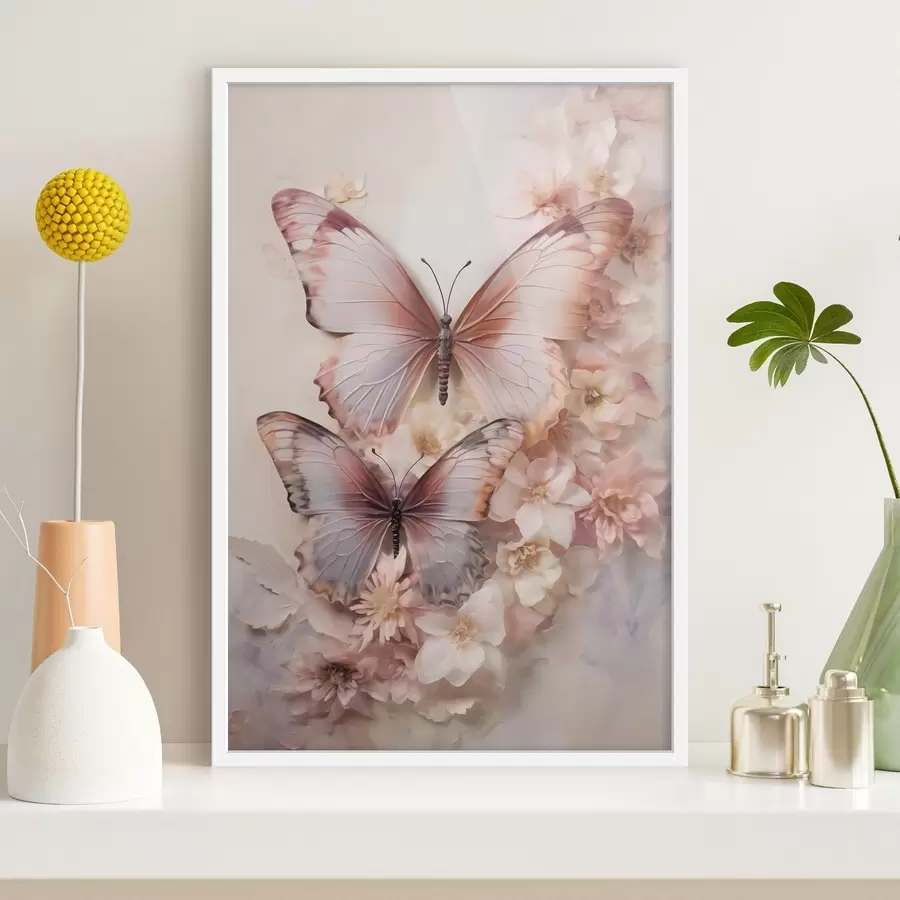 Fotobehang Bloemen en vlinders f48565