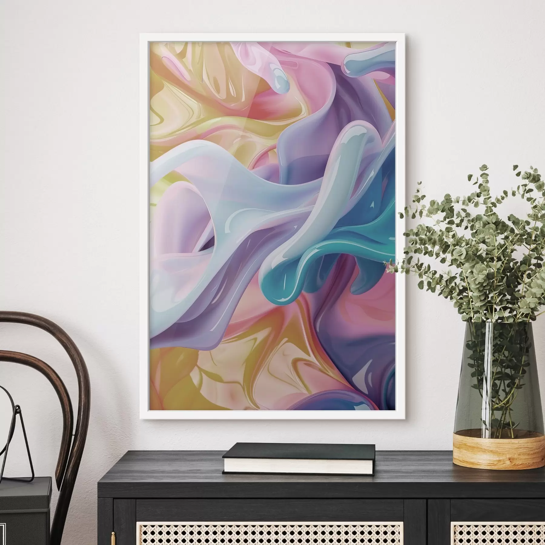 Fotobehang Abstracte kunst, dynamische kleuren f48582