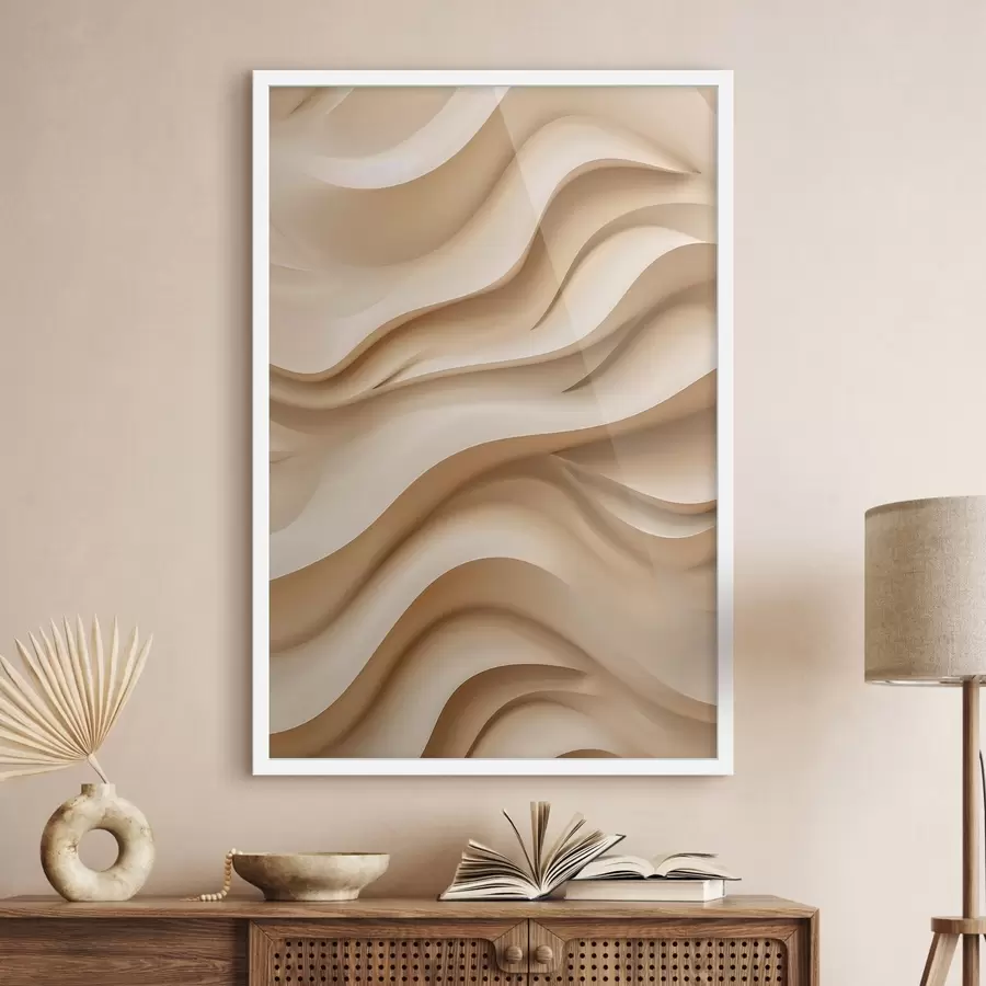 Fotobehang 3D-golven, beige, structuurpatroon f48585