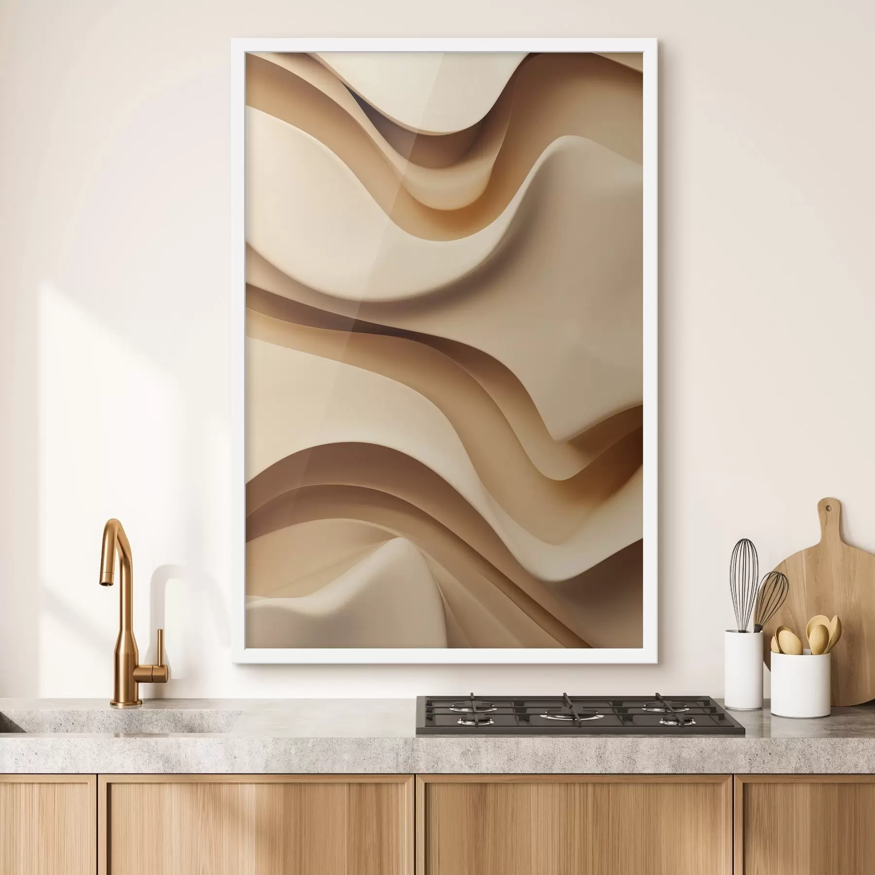 Fotobehang Abstracte golven, eigentijds interieur f48586