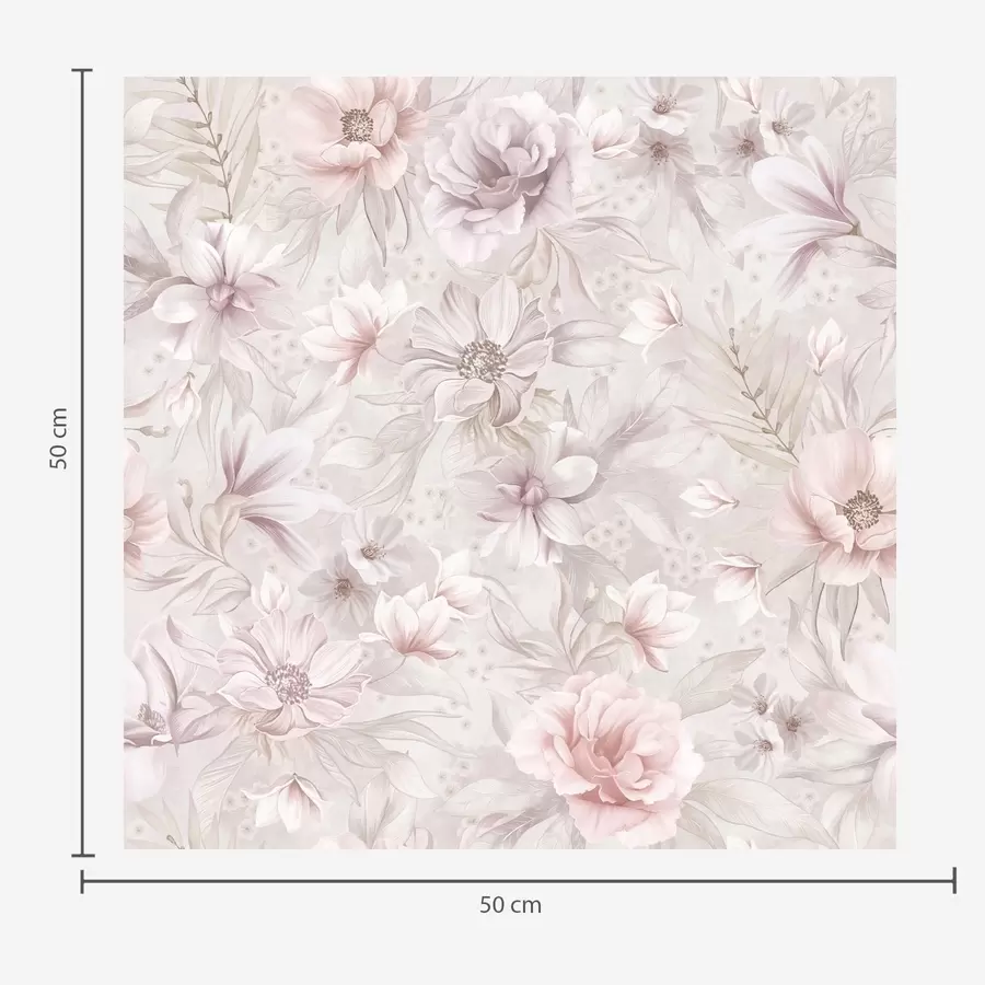 Papier peint photo Motif clair composé de grandes fleurs délicates a01133