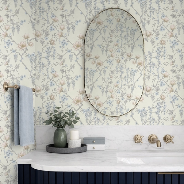 Tablier Motif floral délicat composé de branches et de fleurs, Papier peint intissé fleurs, a01159 : Uwalls.be