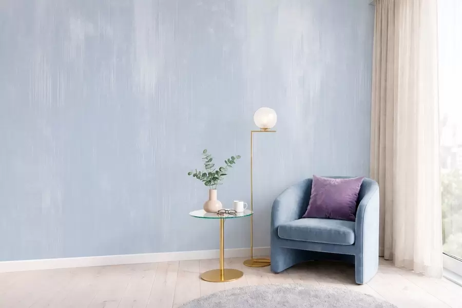 Papier peint photo Fond bleu clair avec une texture verticale délicate w05121v1