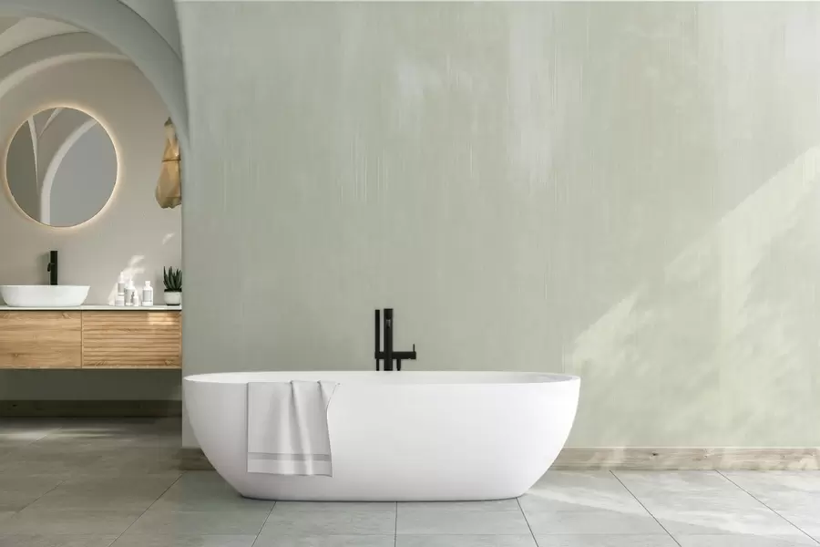 Fotobehang Lichtgroene achtergrond met een subtiele verticale structuur w05121v3