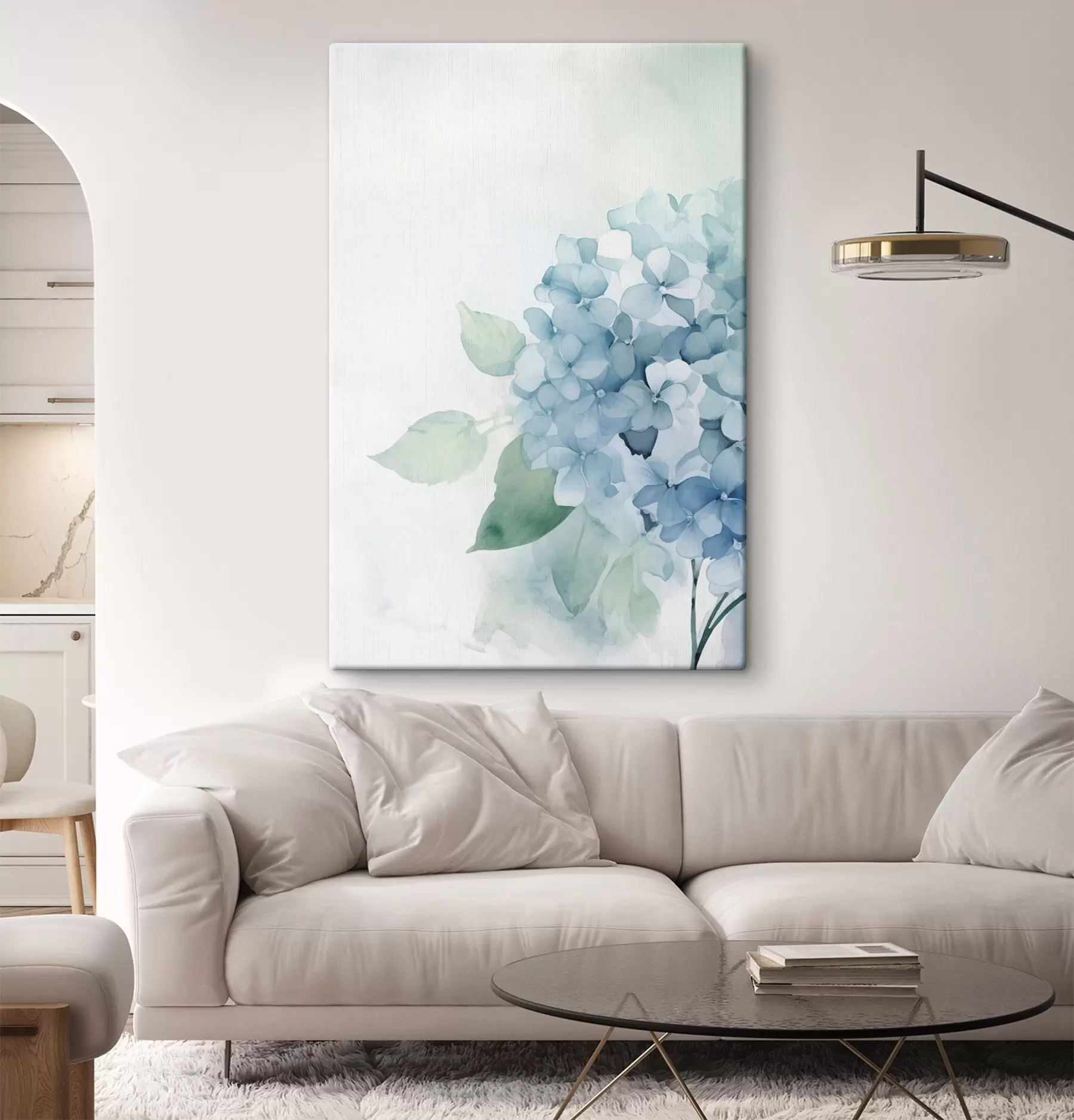 Schilderijen Hortensia's in pasteltinten s48636