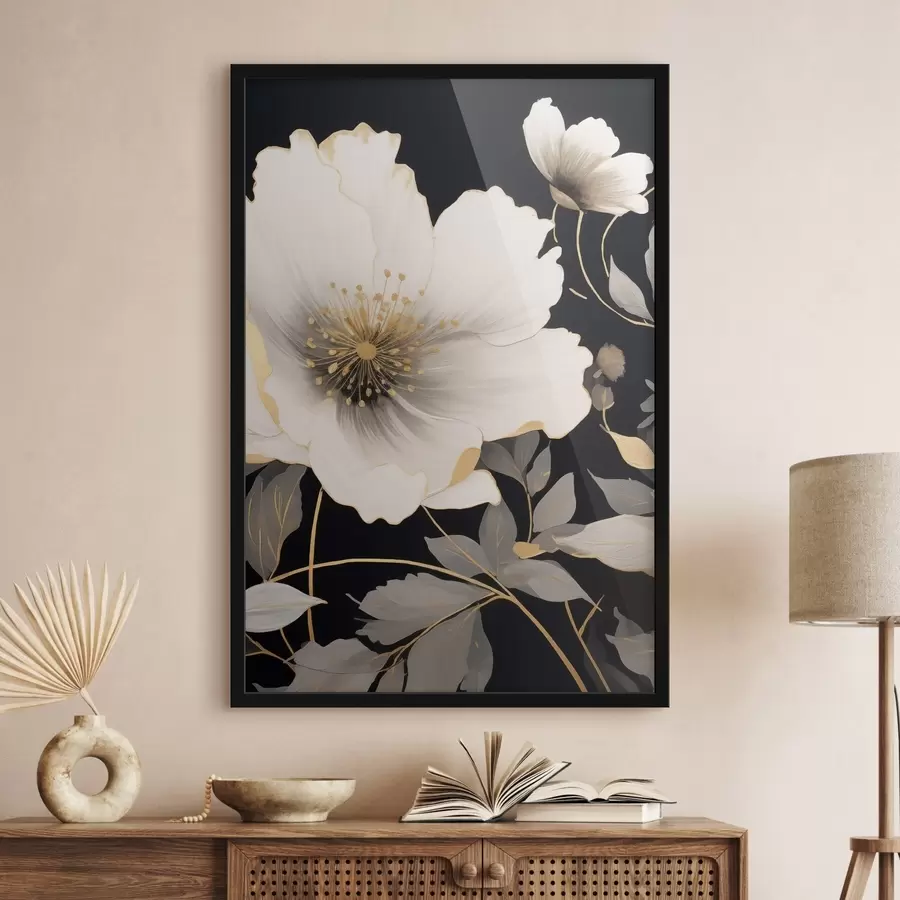 Fotobehang Monochrome bloemen f48634