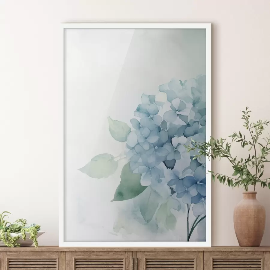 Papier peint photo Fleurs d'hortensia aux tons pastel f48636