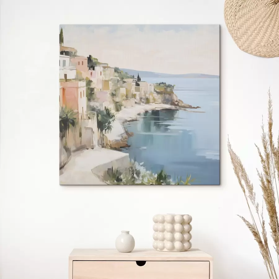  Peintures Paysage d'une ville côtière, imitation de peinture s48675