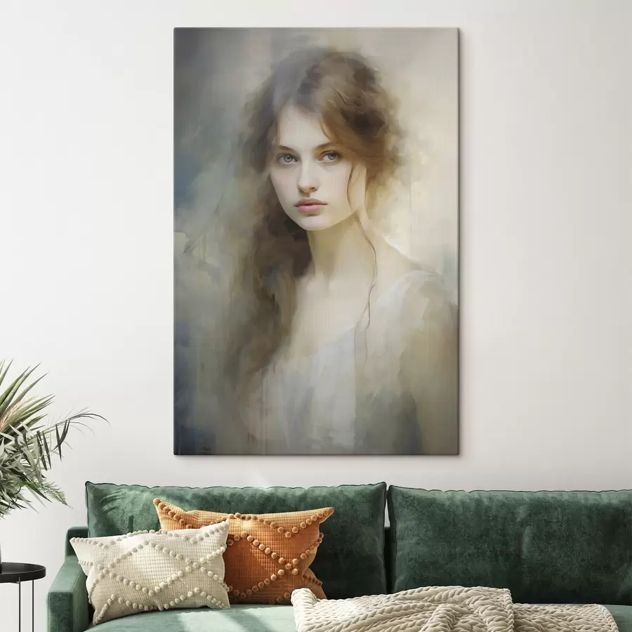  Peintures Peinture imitant une jeune fille s48682