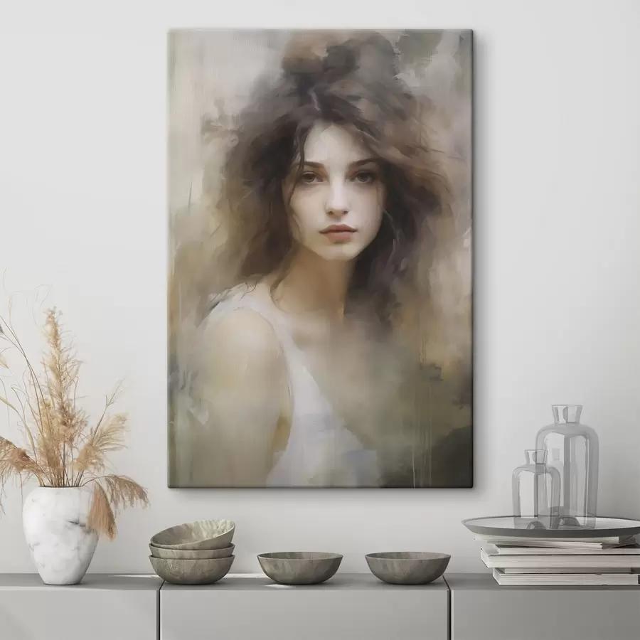  Peintures Peinture imitant une jeune fille s48683