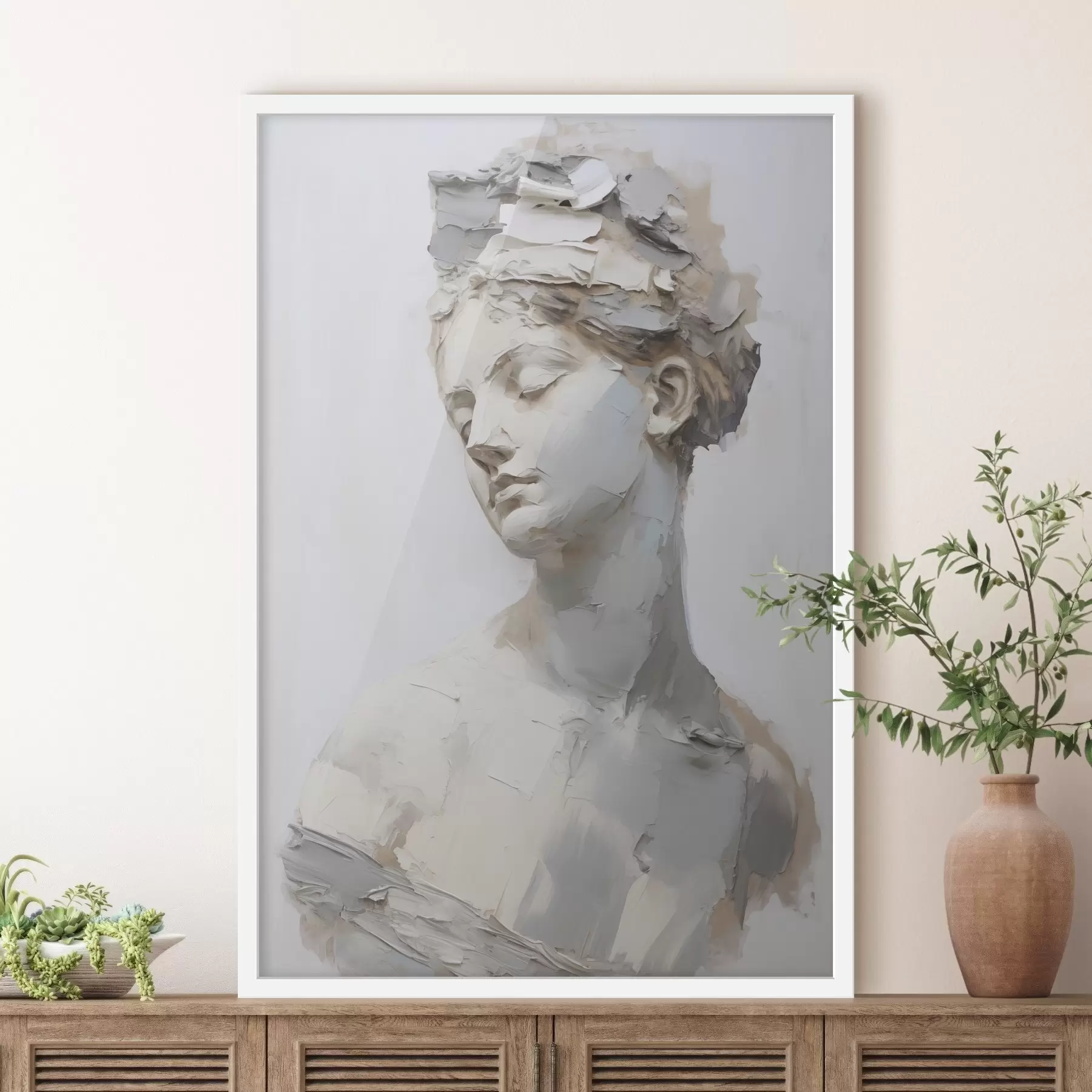 Papier peint photo Buste antique représentant une femme, imitation d'un tableau f48670