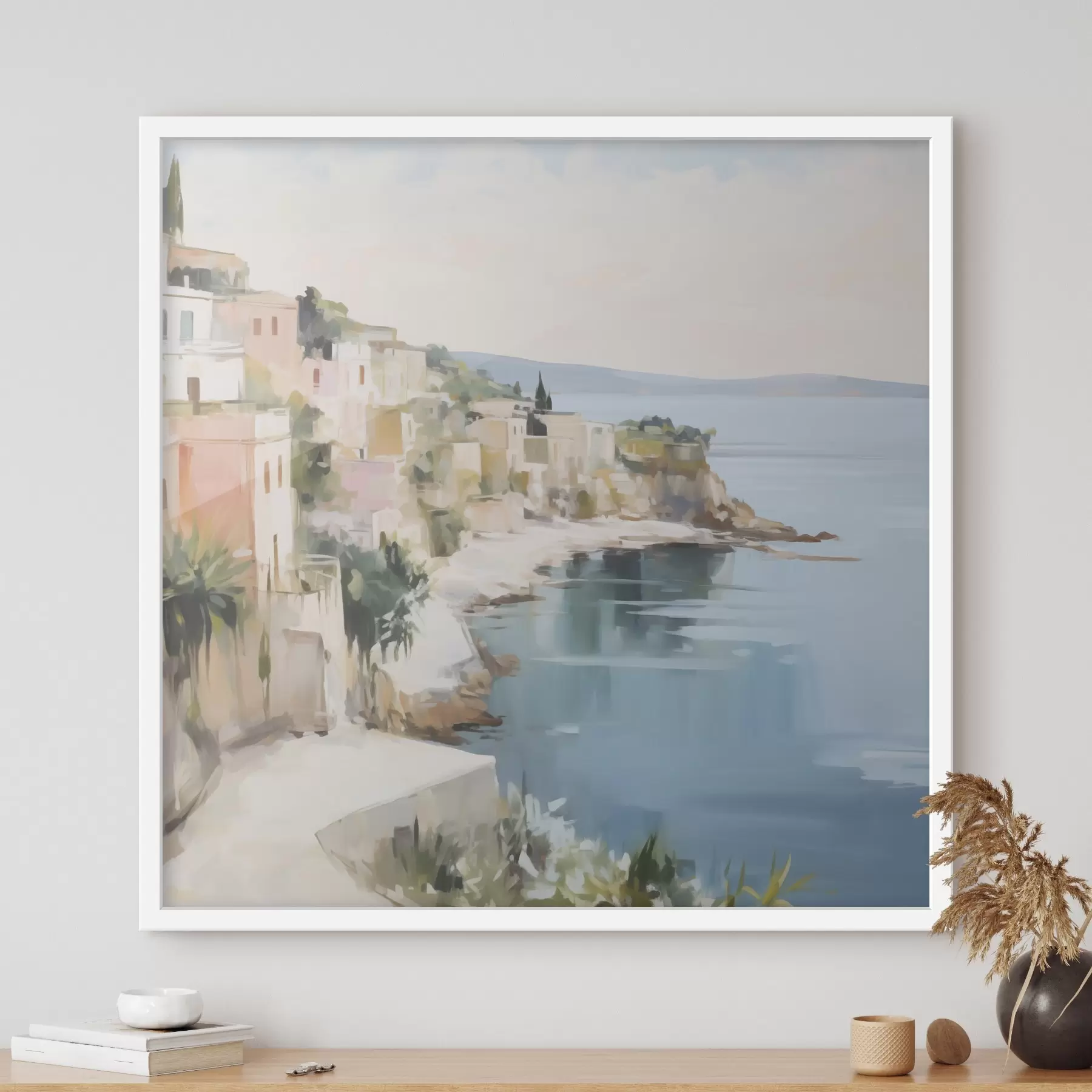 Papier peint photo Paysage d'une ville côtière, imitation de peinture f48675