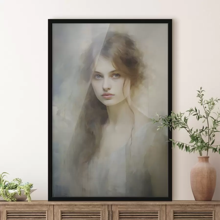 Papier peint photo Peinture imitant une jeune fille f48682