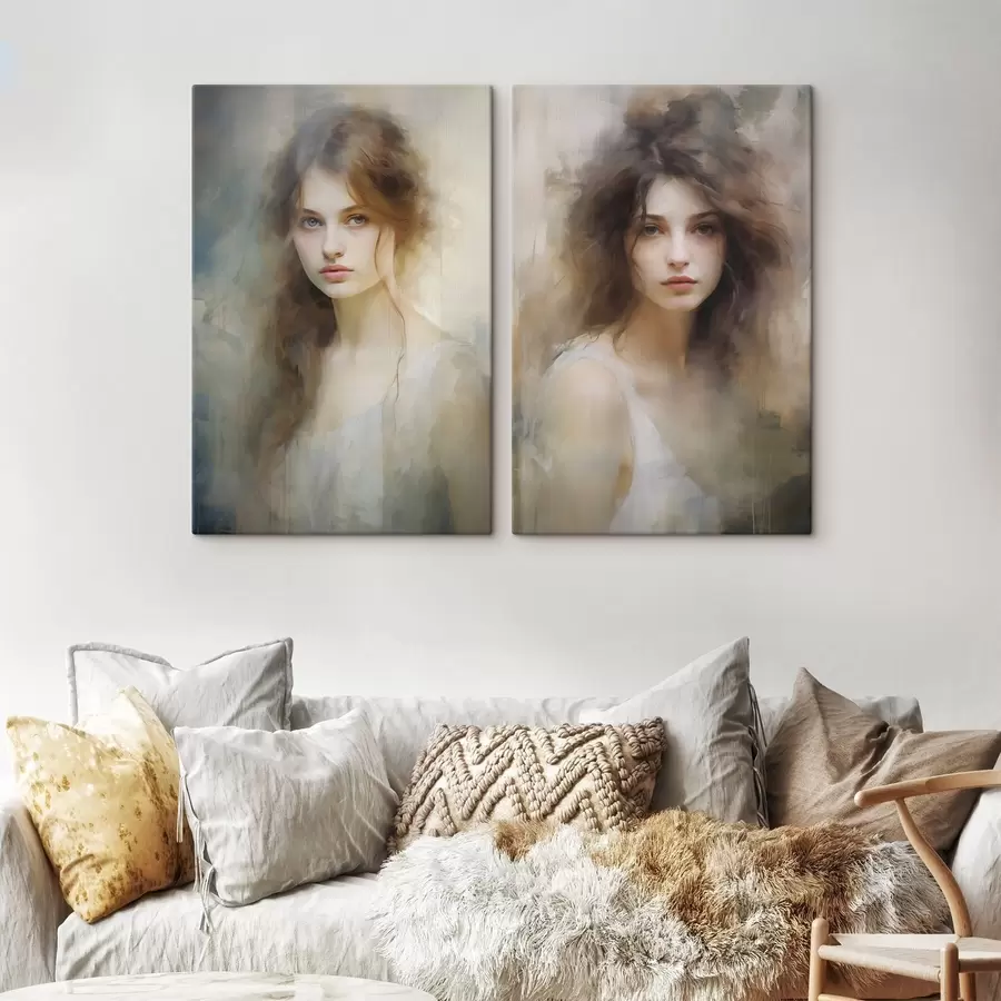  Peintures Peinture imitant une jeune fille m30299