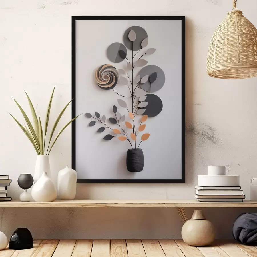 Papier peint photo Plante ornementale aux formes circulaires et spiralées f48599