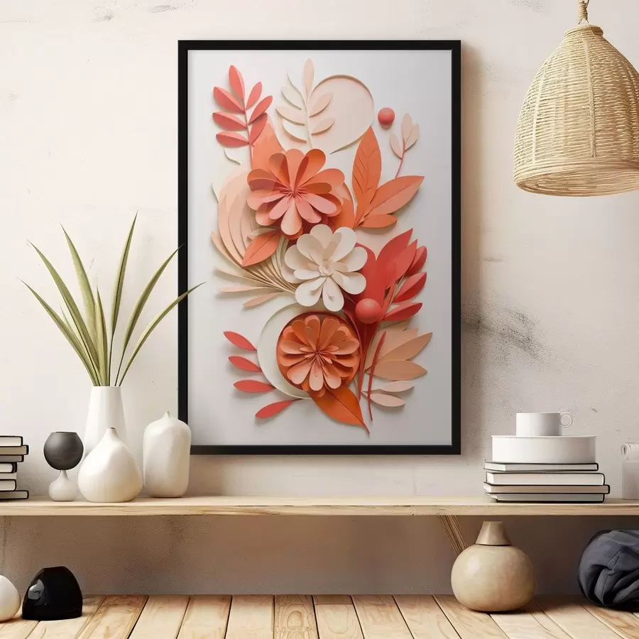 Papier peint photo Composition florale lumineuse aux tons chauds f48600