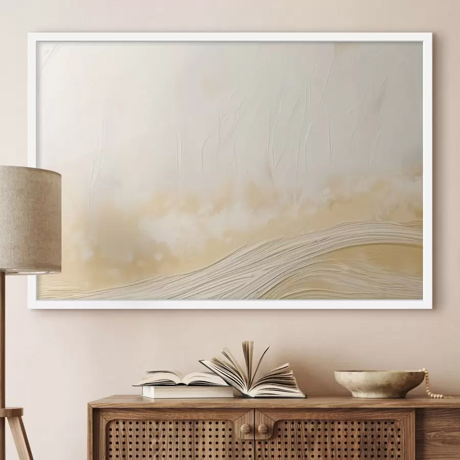 Papier peint photo Paysage abstrait aux ondulations douces et aux tons clairs f48617