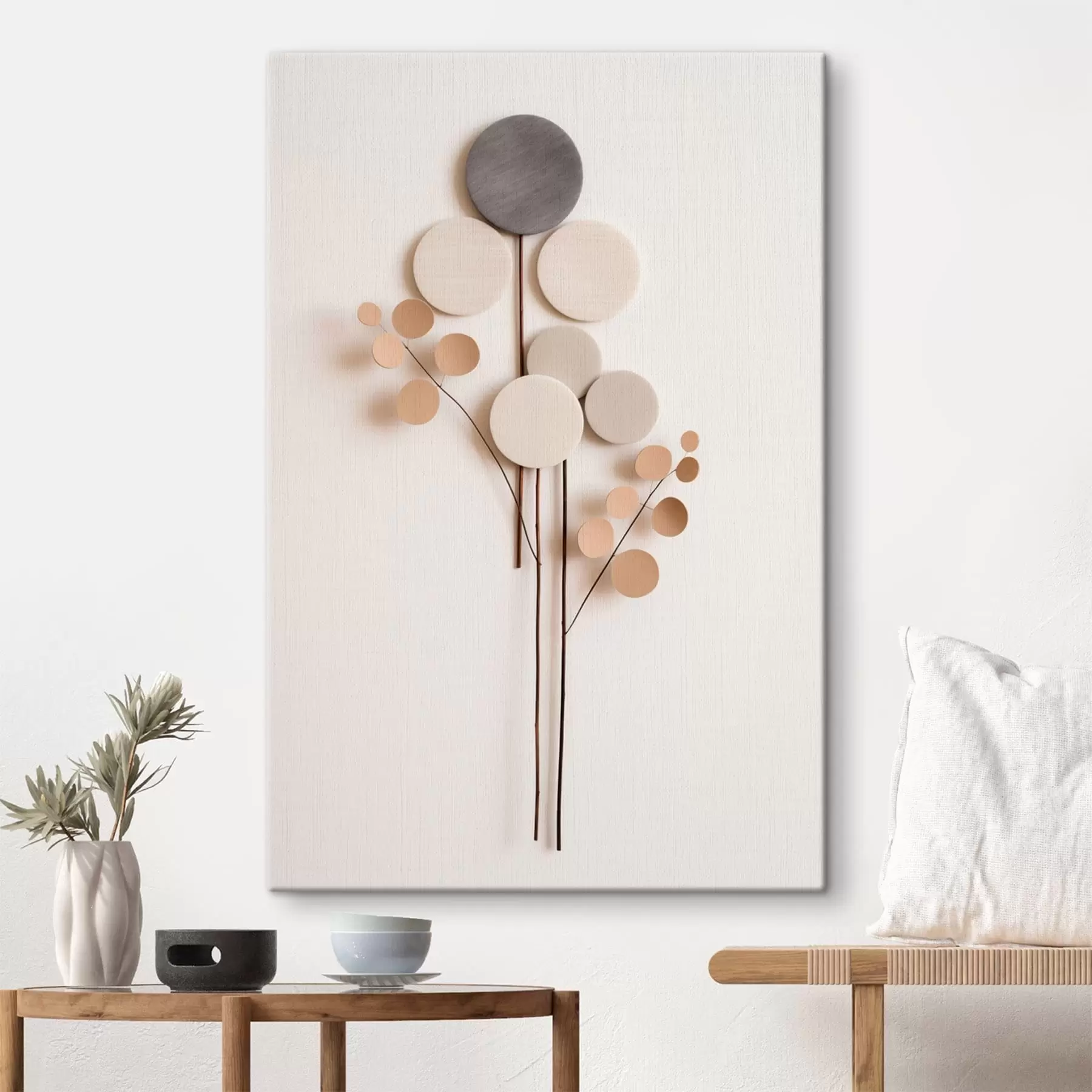  Peintures Des formes rondes épurées sur des tiges fines s48597