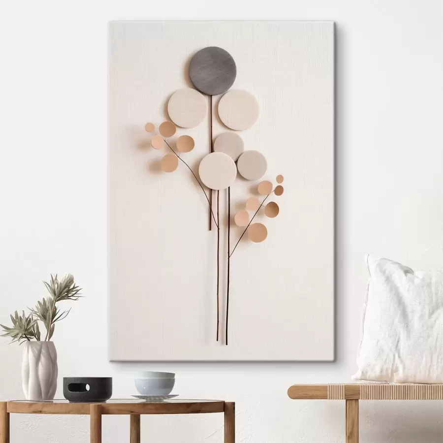  Peintures Des formes rondes épurées sur des tiges fines s48597