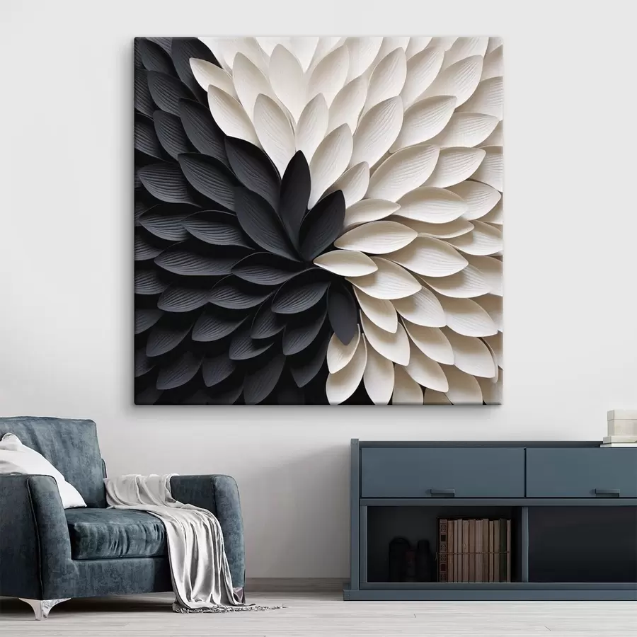  Peintures Pétales clairs et foncés contrastant les uns avec les autres, formant une fleur s48604