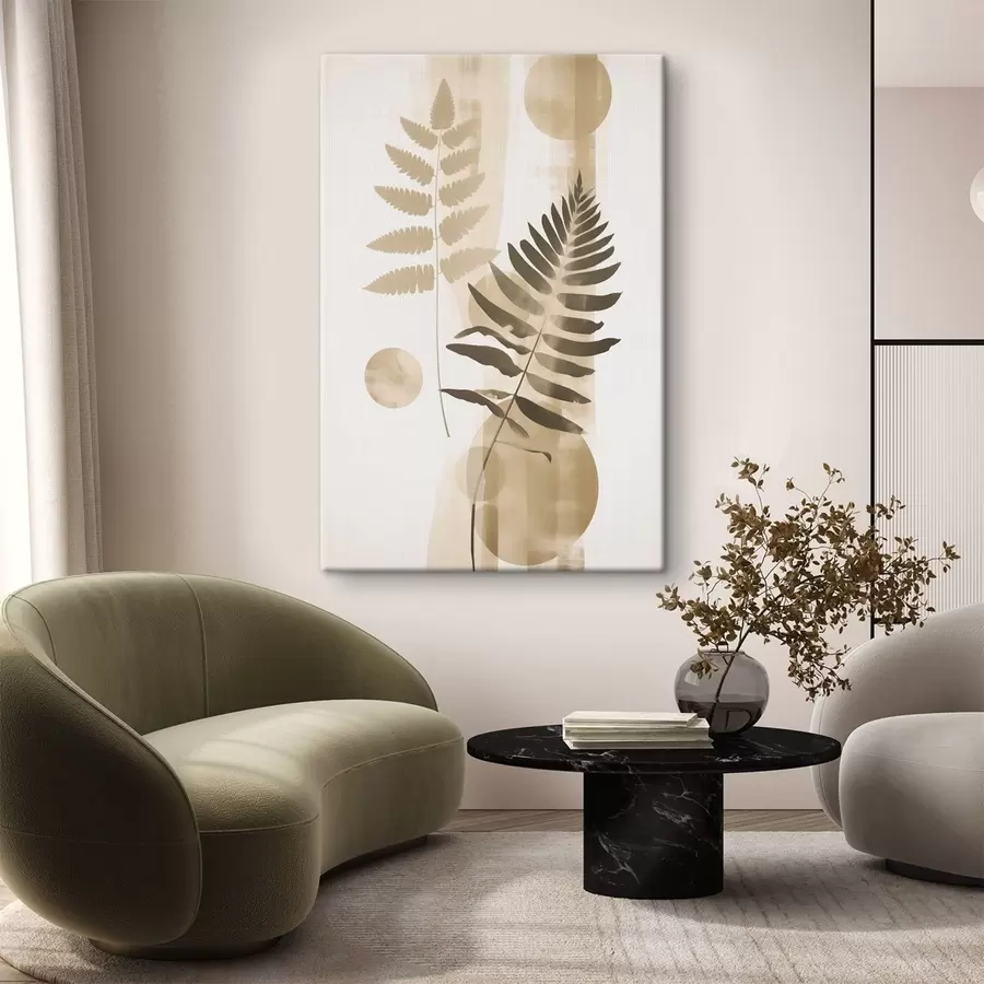  Schilderijen Een abstractie met vertakkingen van bladeren s48663