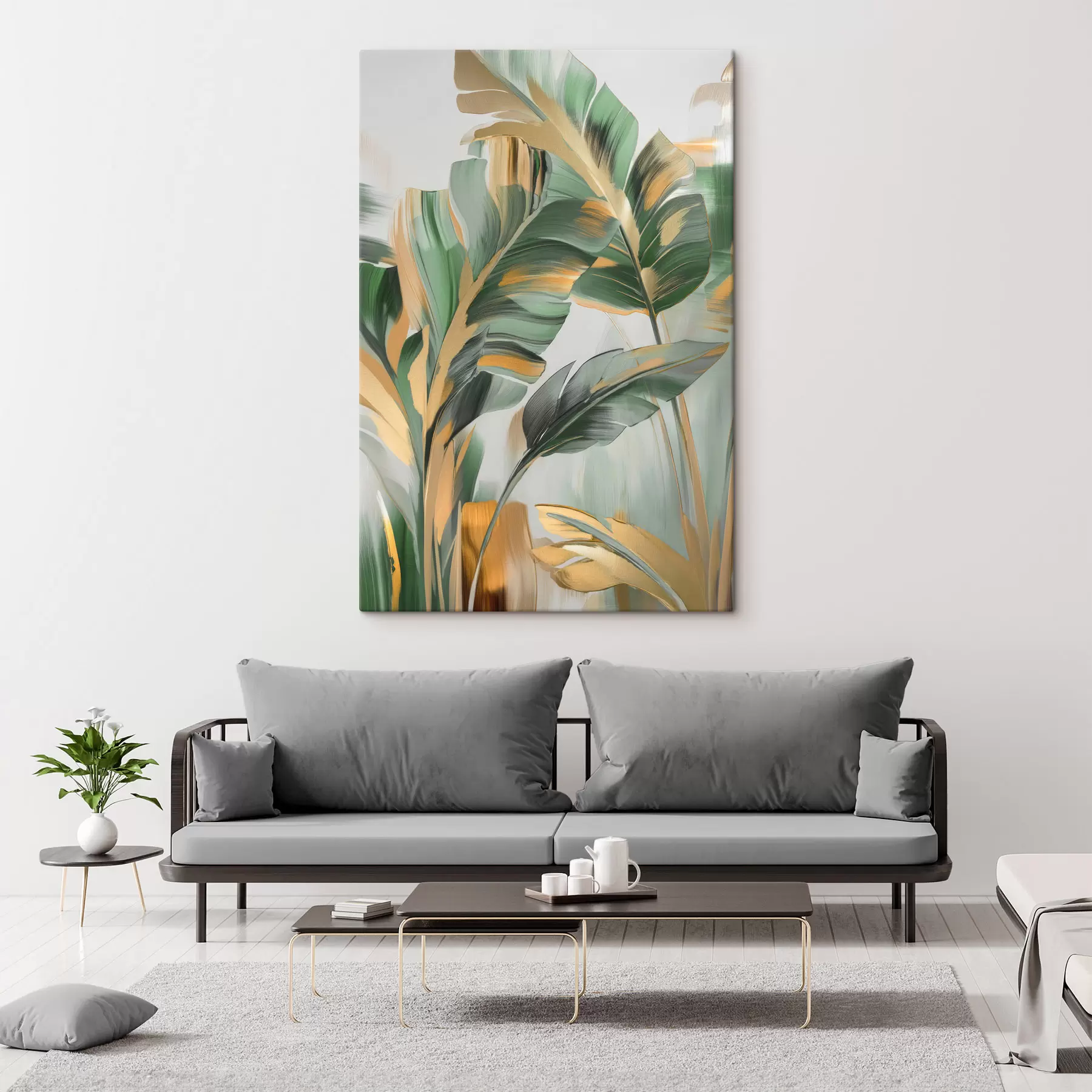  Schilderijen Abstracte tropische bladeren s48664