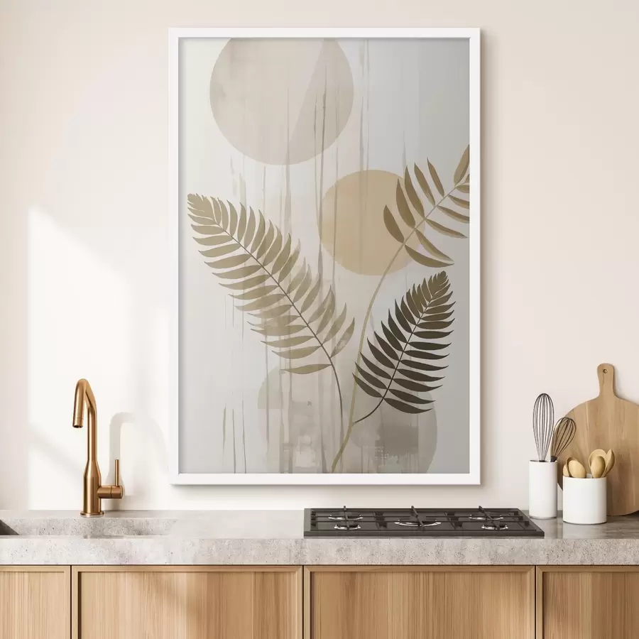 Papier peint photo Une abstraction avec des branches et des feuilles f48662