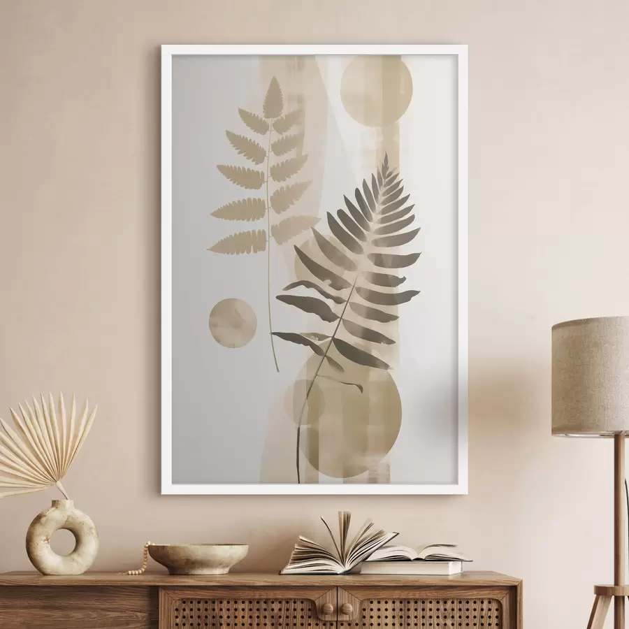 Papier peint photo Une abstraction avec des branches et des feuilles f48663