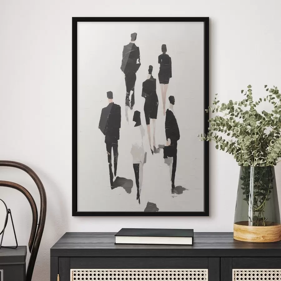 Papier peint photo Une abstraction représentant des silhouettes humaines f48667