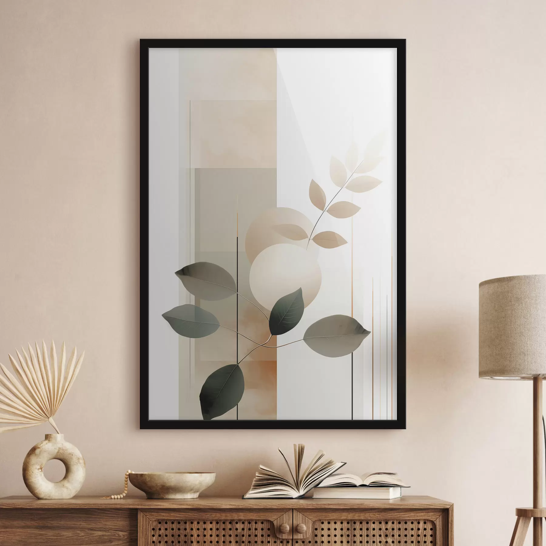 Papier peint photo Feuilles botaniques abstraites aux formes variées f48668
