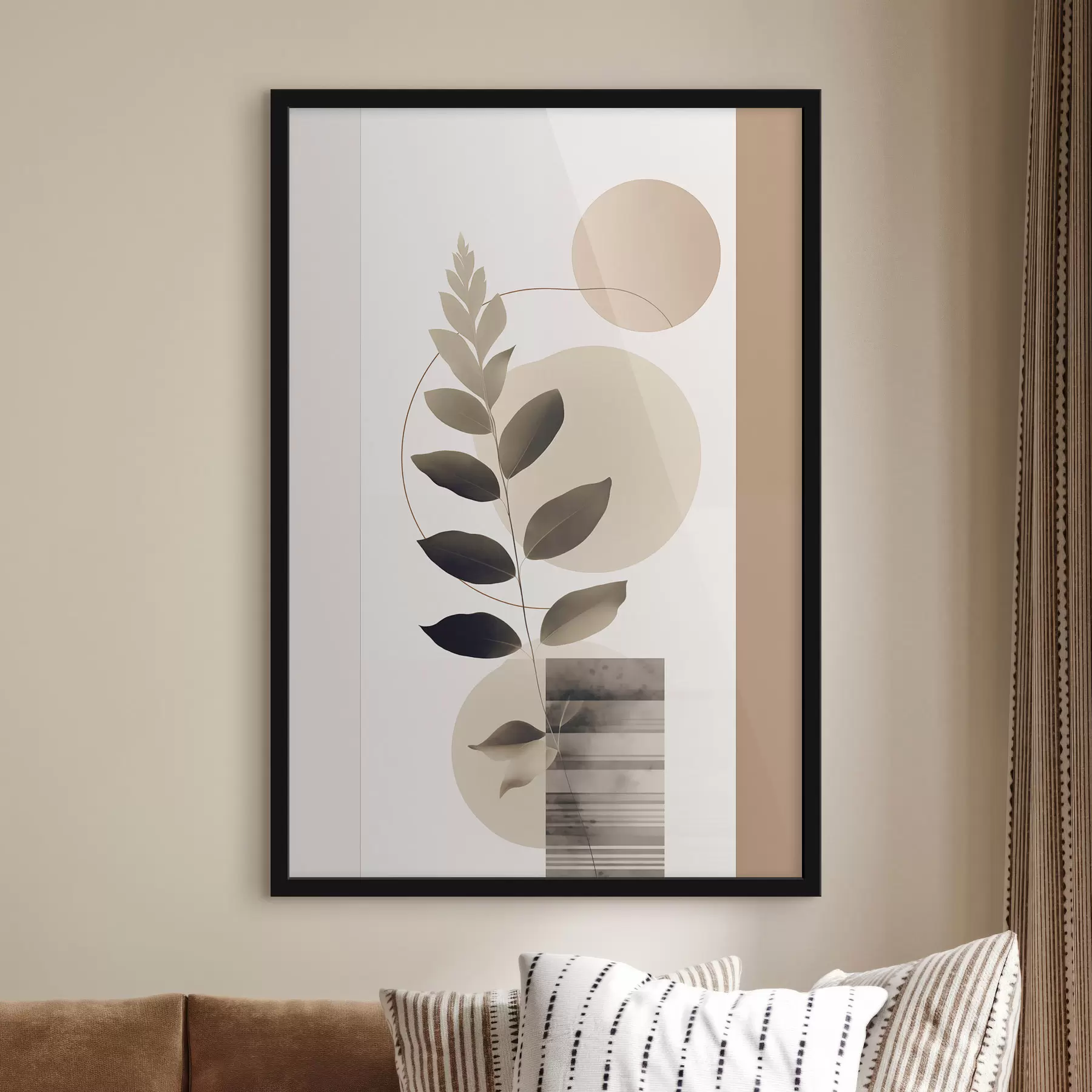 Papier peint photo Feuilles botaniques abstraites aux formes variées f48669