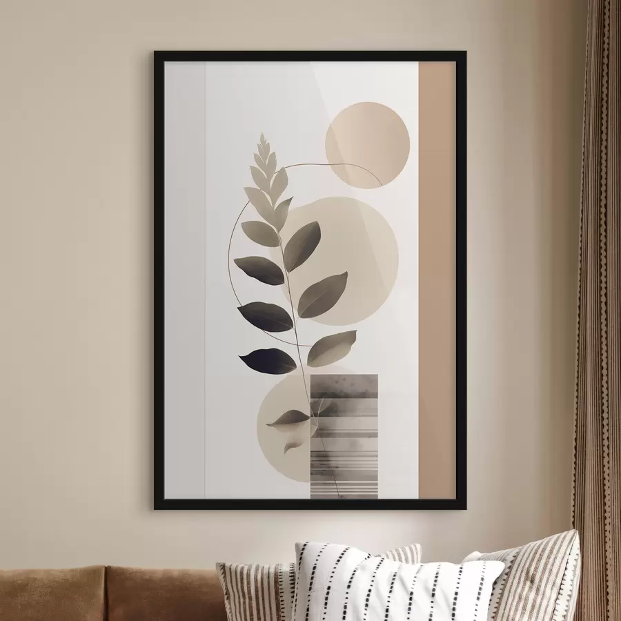 Papier peint photo Feuilles botaniques abstraites aux formes variées f48669