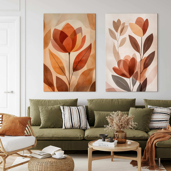 Peintures Souvenir et chaleur, Tableaux modulaire, m30308 : Uwalls.be