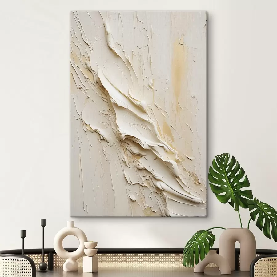  Peintures Peinture texturée dans des tons crème et beige, de style abstrait, art minimaliste s48737